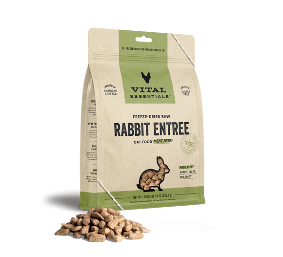 Vital Essentials (VE) - Mini Nibs - Freeze-Dried Rabbit Entree (Cat Food)