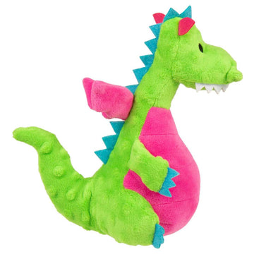 goDog Dragons Squeaker Plush Green | Tough Chew Guard Toy