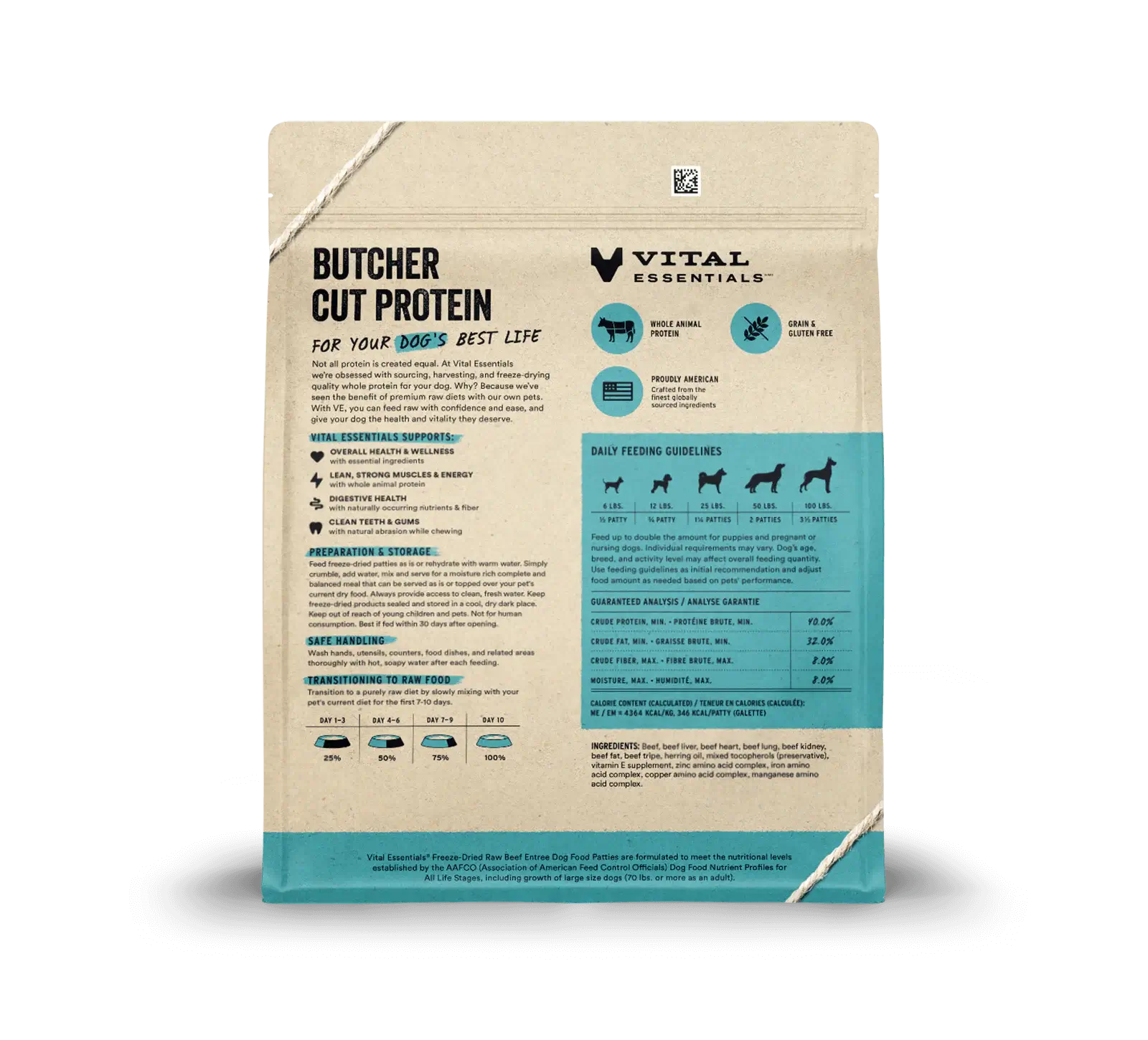 Vital Essentials (VE) - Patties - Freeze-Dried Beef Entree (Dog Food)