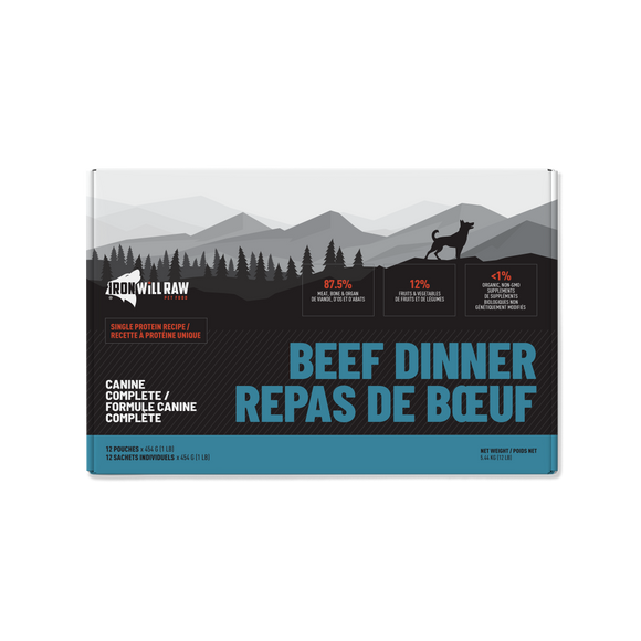Iron Will Raw Canine Complete Beef Single Protein 12 lb