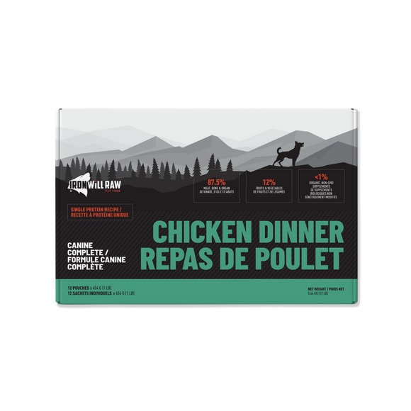Iron Will Raw Canine Complete Chicken Single Protein 12 lb