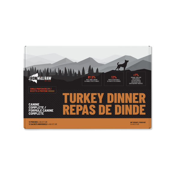 Iron Will Raw Canine Complete Turkey Single Protein 12 lb