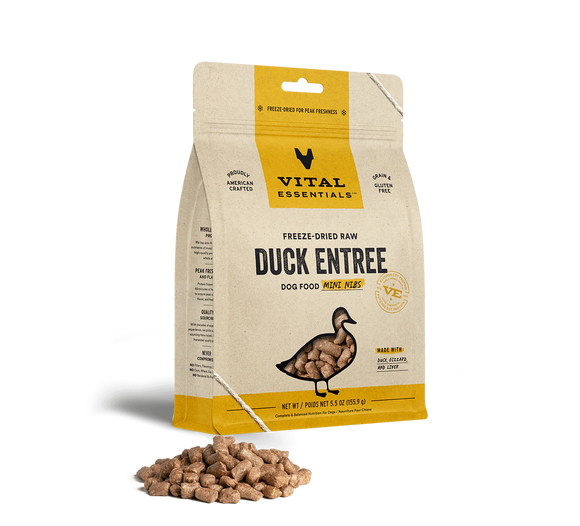 Vital Essentials (VE) - Mini Nibs - Freeze-Dried Duck Entree (For Dogs)