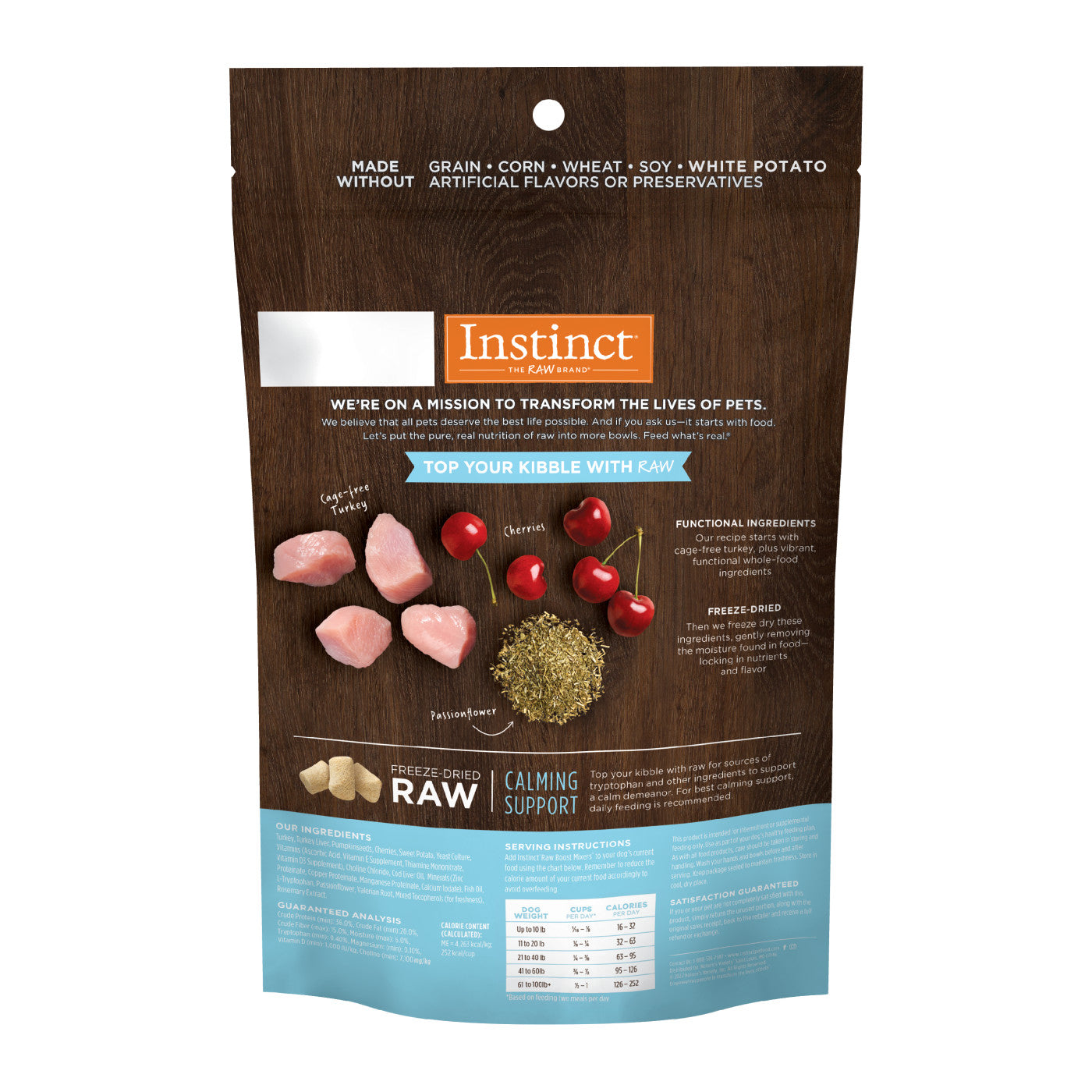 Instinct - Raw Boost Mixers - Calming Support (For Dogs)
