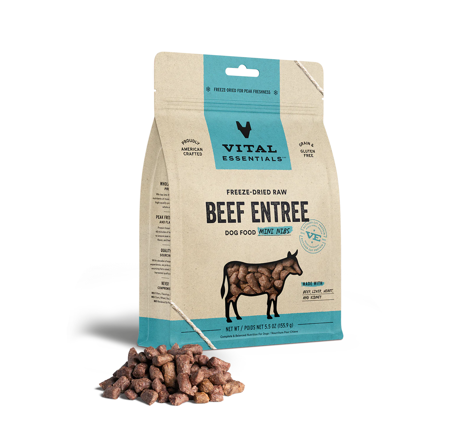 Vital Essentials (VE) - Beef Mini Nibs Freeze-Dried Grain Free (Dog Food)