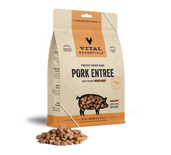 Vital Essentials (VE) - Mini Nibs - Freeze-Dried Pork Entree (Cat Food)