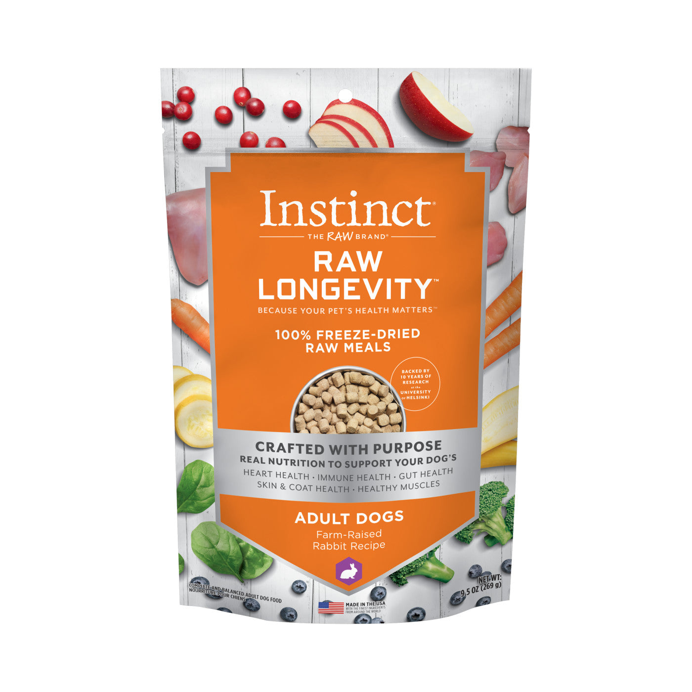 Instinct - Raw Longevity 100% Freeze-Dried Raw Meal - Farm-Raised Rabbit Recipe (For Dogs)