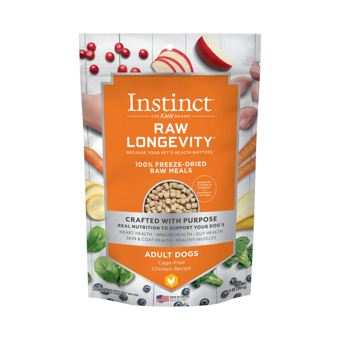 Instinct - Raw Longevity 100% Freeze-Dried Raw Meal -Cage Free Chicken Recipe (For Dogs)