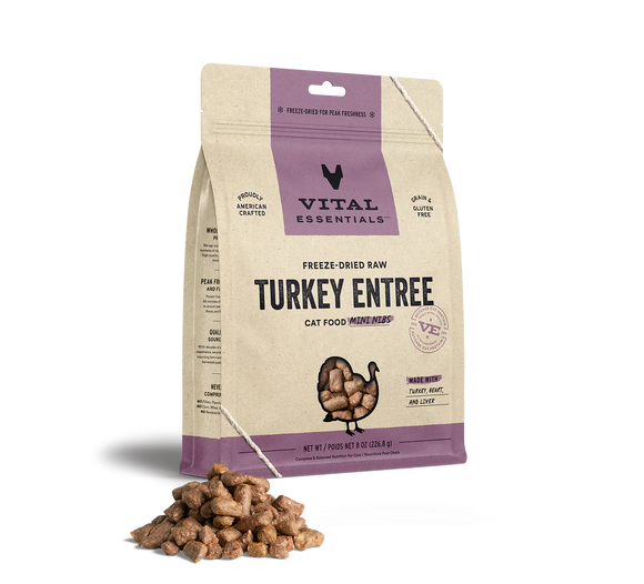 Vital Essentials (VE) - Mini Nibs - Freeze-Dried Turkey Entree (For Cats)