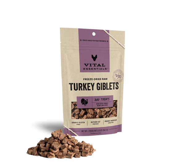 Vital Essentials (VE) - Freeze-Dried Turkey Giblets Treats (For Dogs)