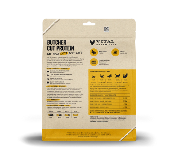 Vital Essentials (VE) - Mini Patties - Duck Recipe (Cat Food)