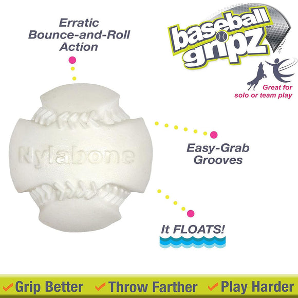 Nylabone Power Play Baseball Gripz dog toy 2