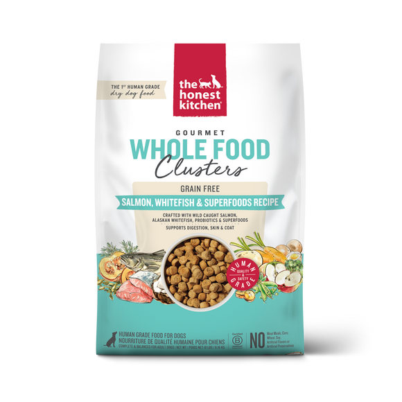 The Honest Kitchen Grain Free Salmon & Whitefish Whole Food Clusters bag