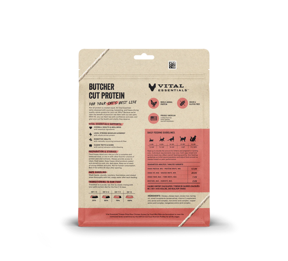 Vital Essentials (VE) - Mini Nibs - Freeze-Dried Chicken Entree (For Cats)