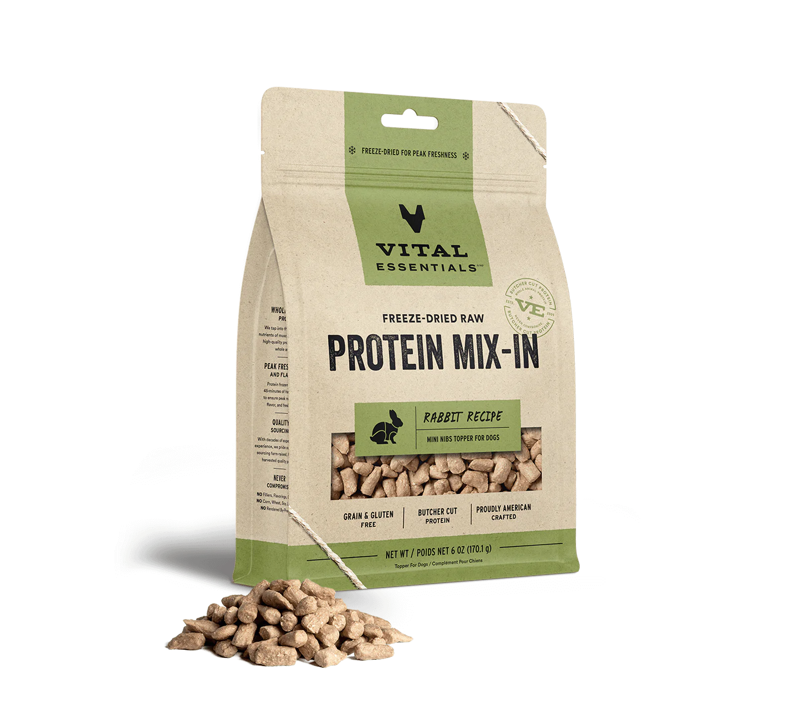 Vital Essentials (VE) - Protein Mix In - Freeze-Dried Rabbit Mini Nibs Topper (For Dogs)