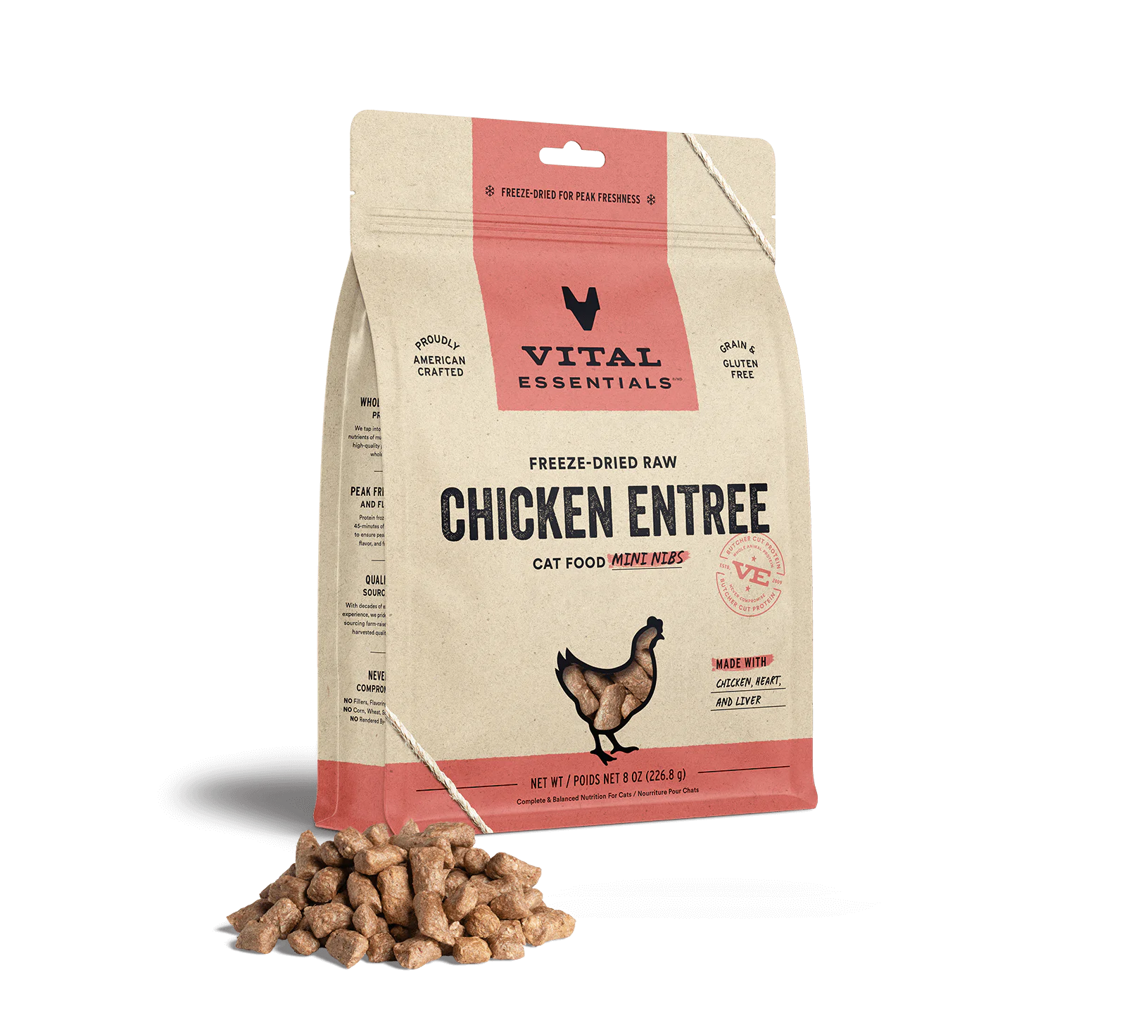 Vital Essentials (VE) - Mini Nibs - Freeze-Dried Chicken Entree (For Cats)