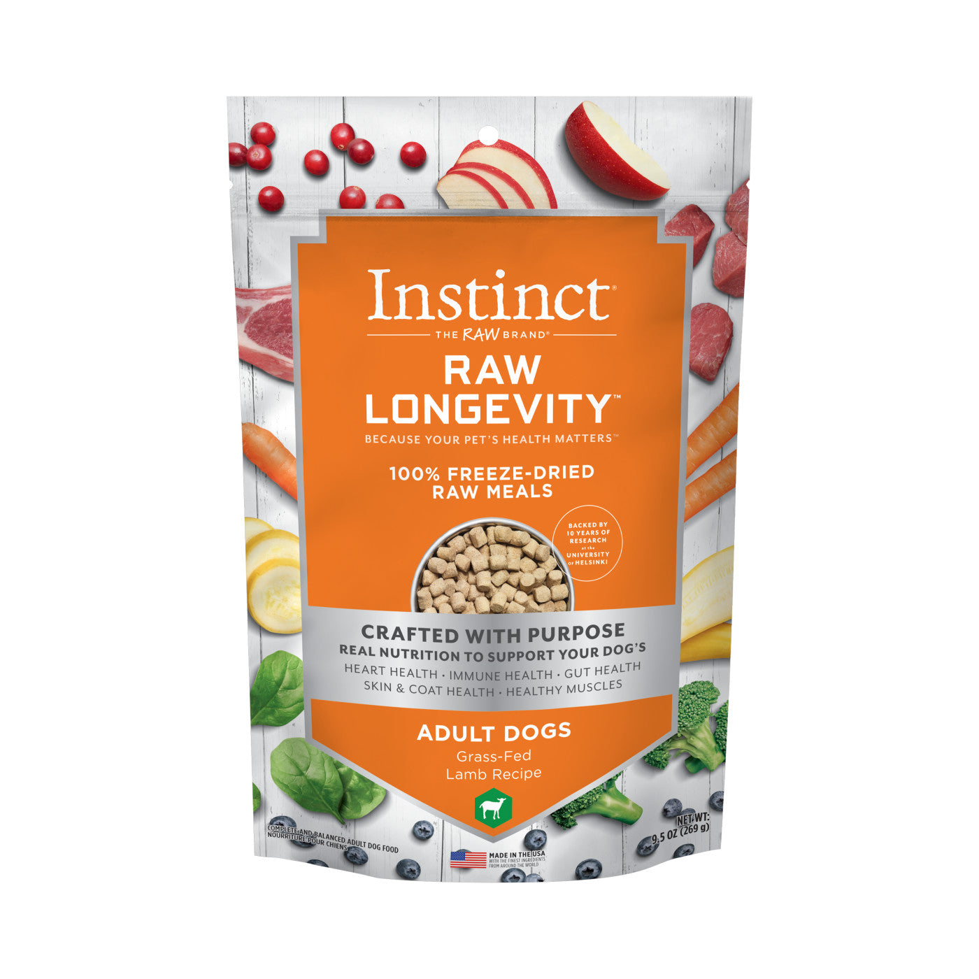 Instinct - Raw Longevity 100% Freeze-Dried Raw Meal - Grass Fed Lamb Recipe (For Dogs)