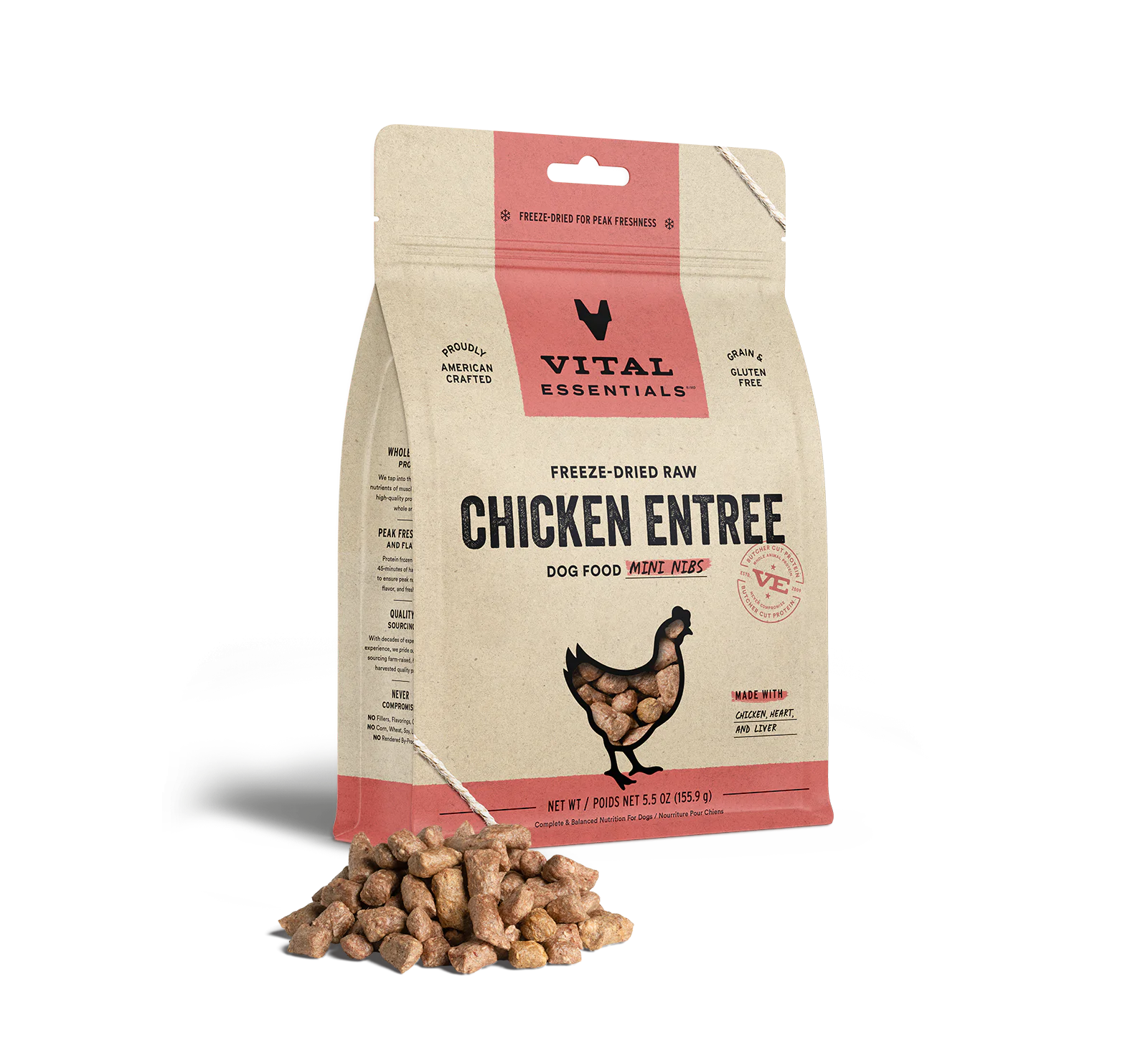 Vital Essentials (VE) - Mini Nibs - Freeze-Dried Chicken Entree (Dog Food)