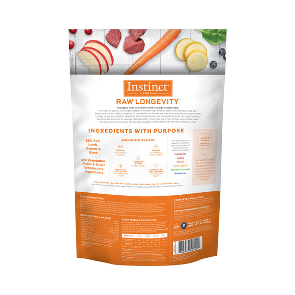Instinct - Raw Longevity 100% Freeze-Dried Raw Meal - Grass Fed Lamb Recipe (For Dogs)