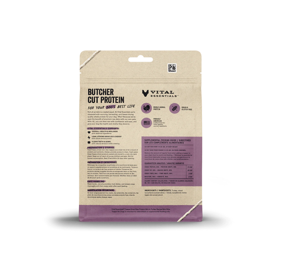 Vital Essentials (VE) - Protein Mix In - Freeze-Dried Turkey Mini Nibs Topper (Dog Food)
