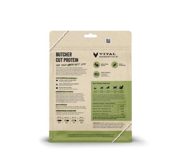 Vital Essentials (VE) - Mini Nibs - Freeze-Dried Rabbit Entree (Cat Food)