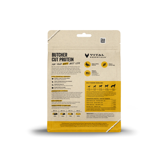 Vital Essentials (VE) - Mini Nibs - Freeze-Dried Duck Entree (For Dogs)