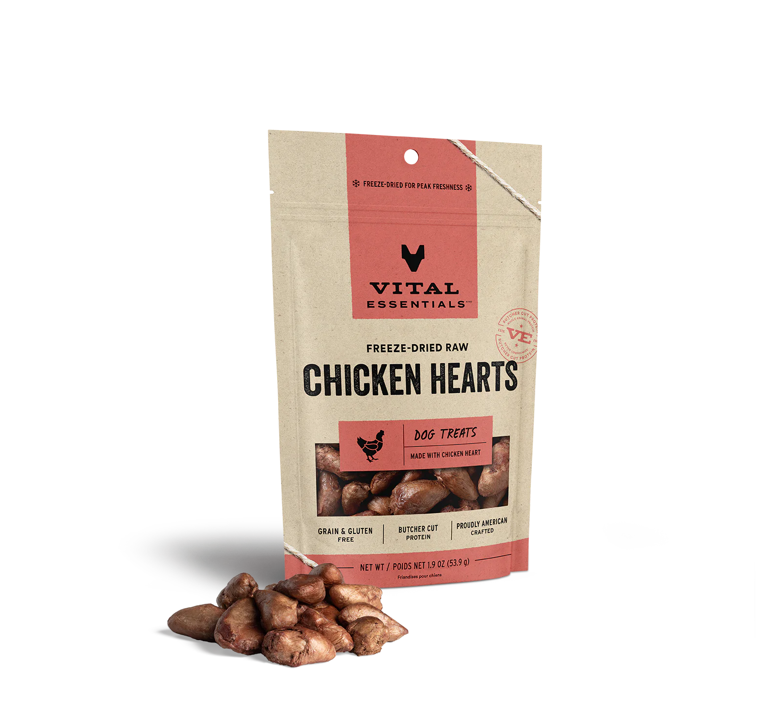 Vital Essentials (VE) - Freeze-Dried Chicken Hearts Treats (For Dogs)