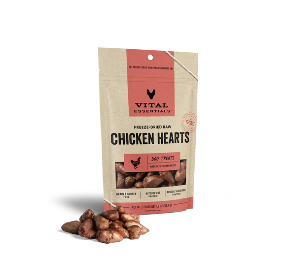 Vital Essentials (VE) - Freeze-Dried Chicken Hearts Treats (For Dogs)