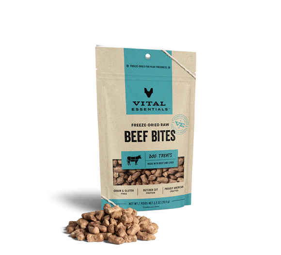 Vital Essentials (VE) - Freeze-Dried Beef Bites Treats (For Dogs)
