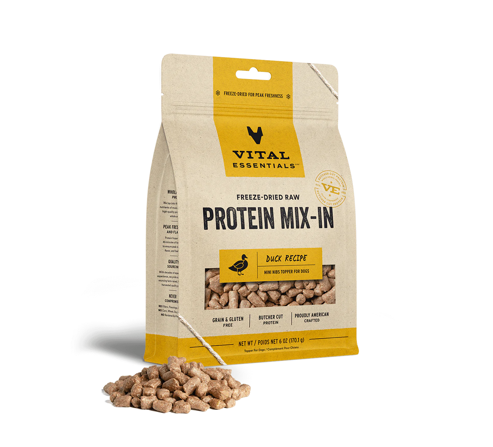 Vital Essentials (VE) - Duck Mini Nibs Topper Freeze-Dried Grain Free (Dog Food)