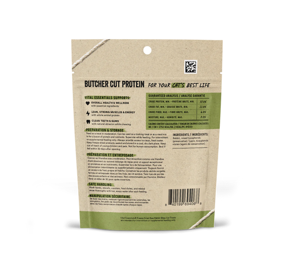 Vital Essentials (VE) - Freeze-Dried Rabbit Bites Treats (For Cats)