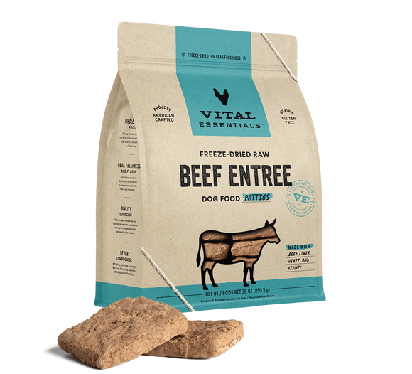 Vital Essentials (VE) - Patties - Freeze-Dried Beef Entree (Dog Food)