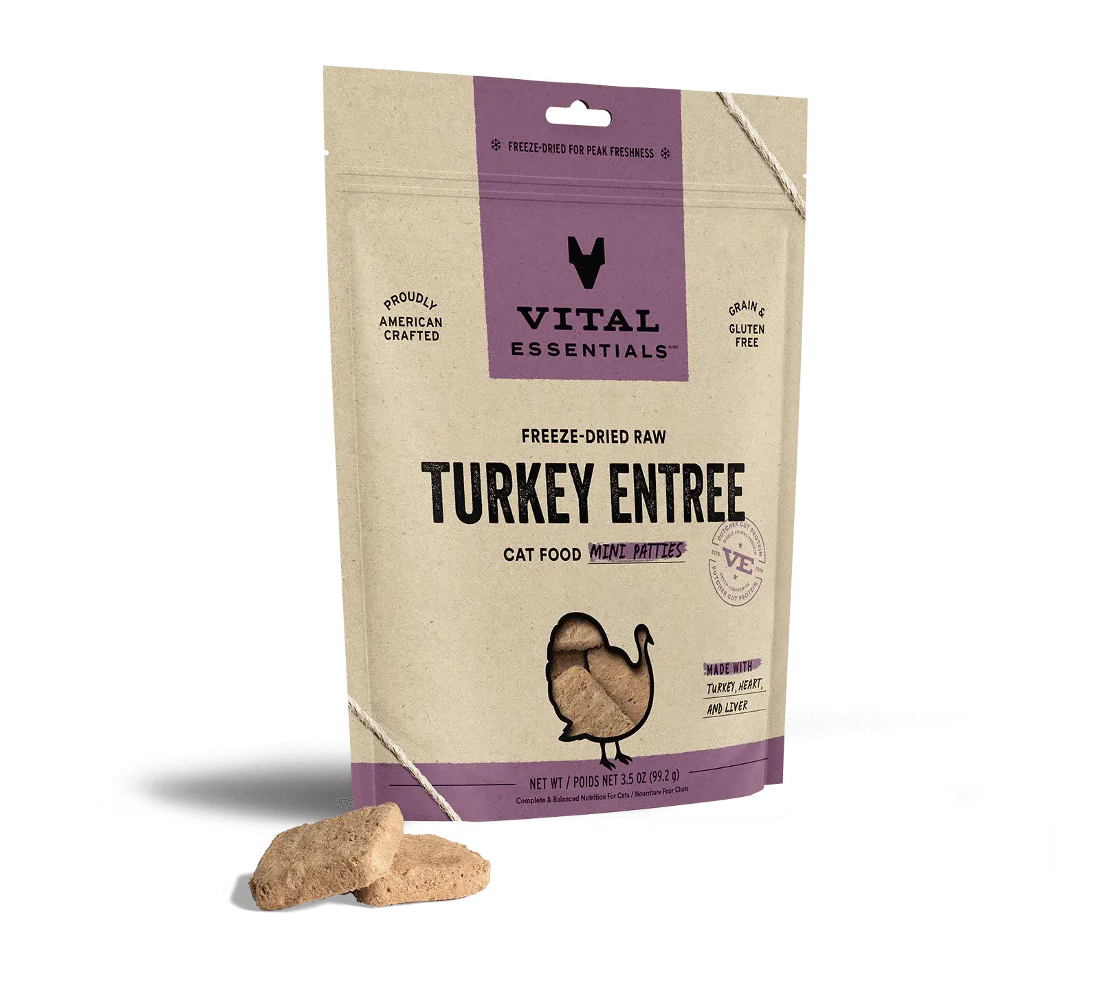 Vital Essentials (VE) - Turkey Mini Patties Grain Free (Cat Food)