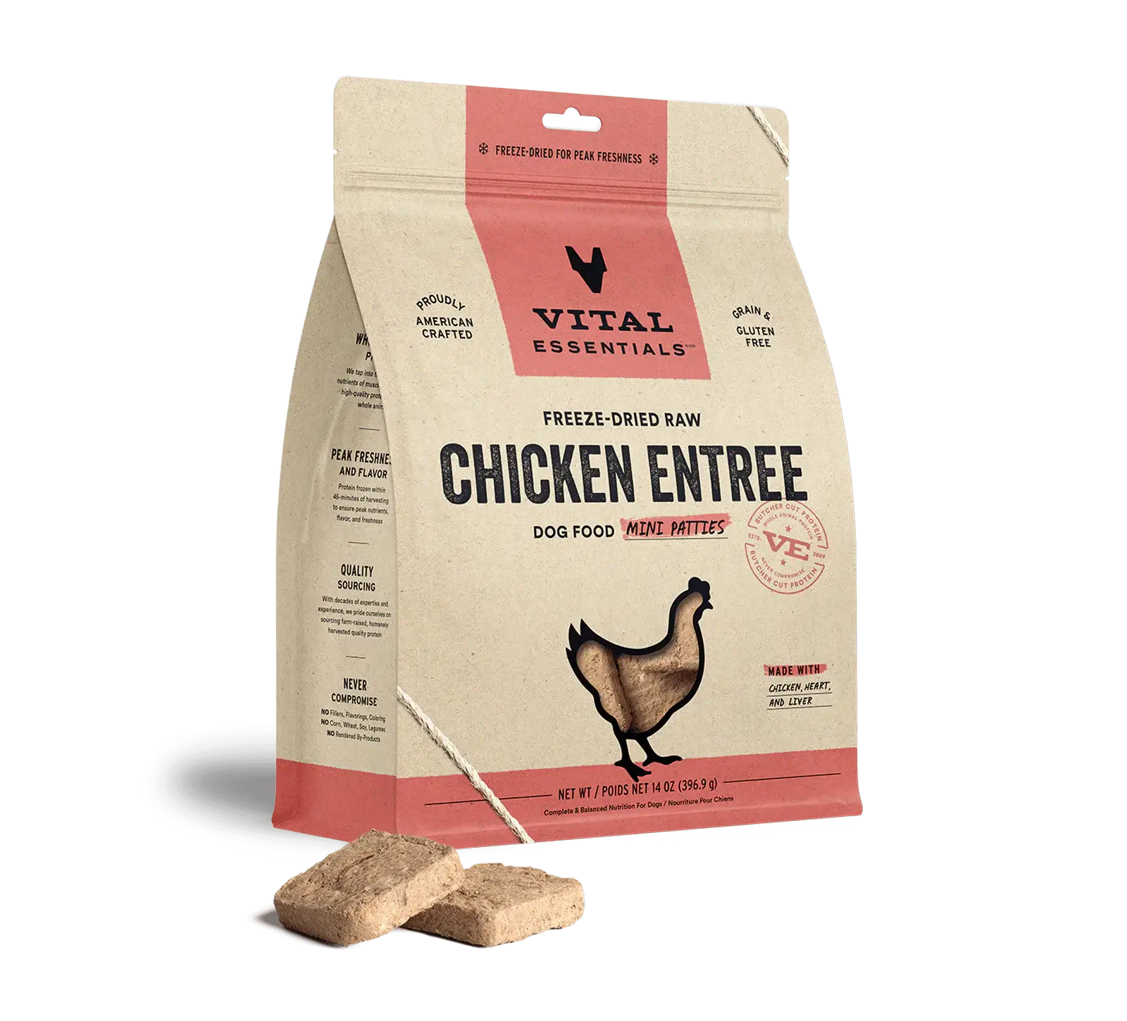 Vital Essentials (VE) - Mini Patties - Freeze-Dried Chicken Entree (For Dogs)