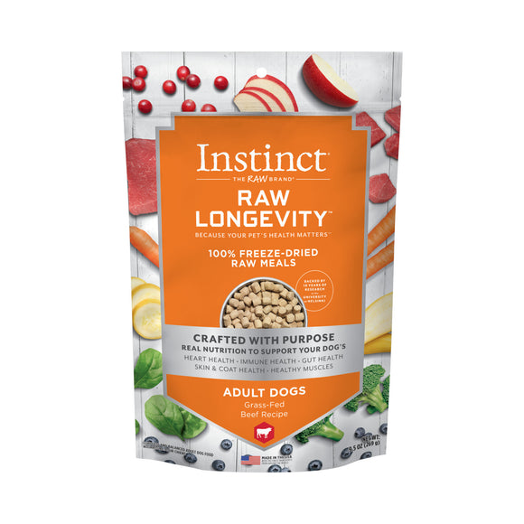 Instinct - Raw Longevity 100% Freeze-Dried Raw Meal - Grass Fed Beef Recipe (For Dogs)