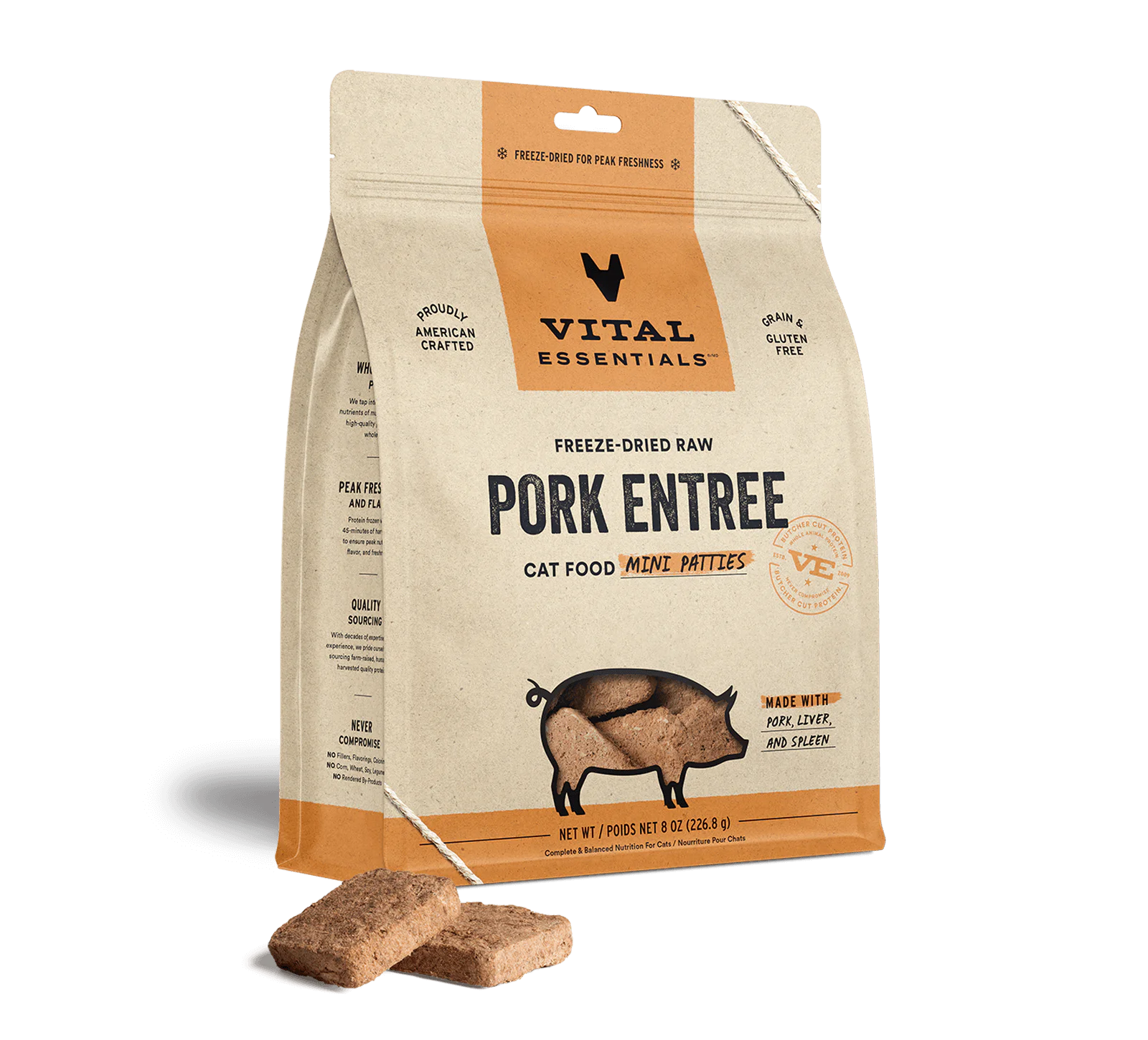 Vital Essentials (VE) - Mini Patties - Pork Recipe (Cat Food)