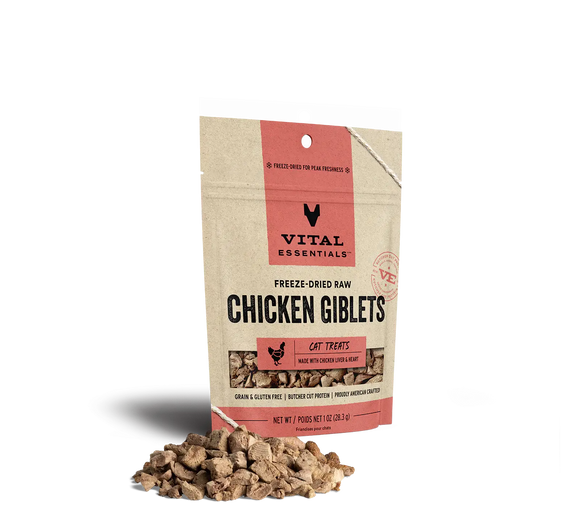 Vital Essentials (VE) - Freeze-Dried Chicken Giblets Treats (For Cats)