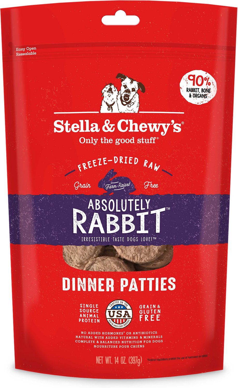 Stella & Chewy's - Absolutely Rabbit Dinner Patties Freeze-Dried Raw Dog Food - ARMOR THE POOCH