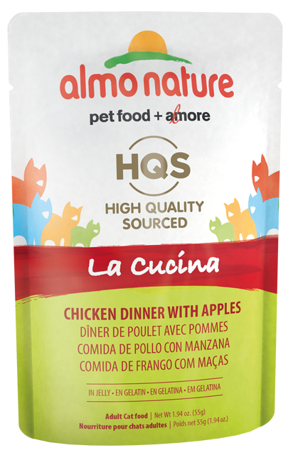 Almo Nature - HQS La Cucina Chicken Dinner with Apple in Jelly | Wet Cat Food