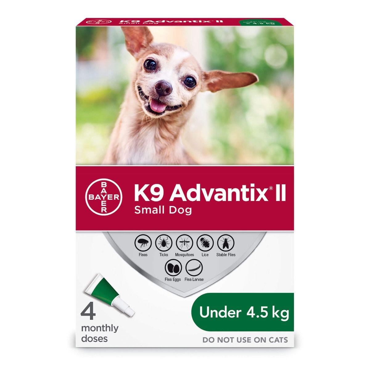 Bayer - K9 Advantix II - Topical Flea and Tick Treatment for Dogs (For Dogs under 4.5kg)-ARMOR THE POOCH