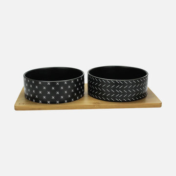 BeOneBreed | Bowls on Bamboo Base for pet | Dog Bowl | ARMOR THE POOCH