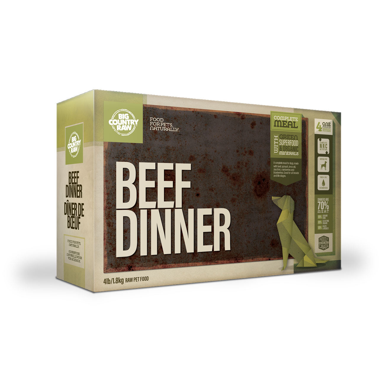 Big Country Raw - Beef Dinner Carton (4lb) | Frozen Dog Food Toronto-ARMOR THE POOCH