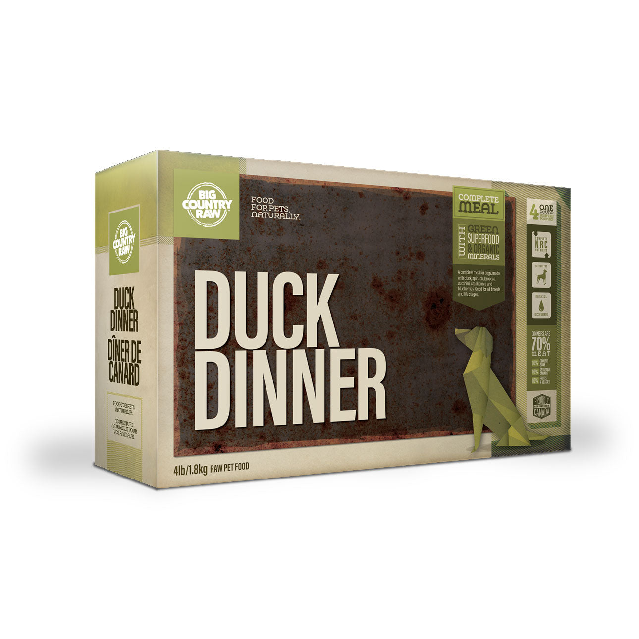 Big Country Raw - Duck Dinner Carton (4lb) - Raw Dog Food Toronto