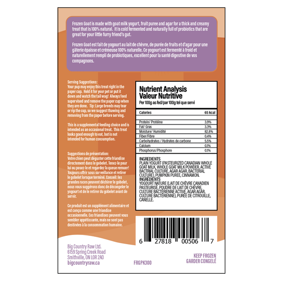 Big Country Raw - FROZEN GOAT - Pumpkid (Frozen Creamy Treat)