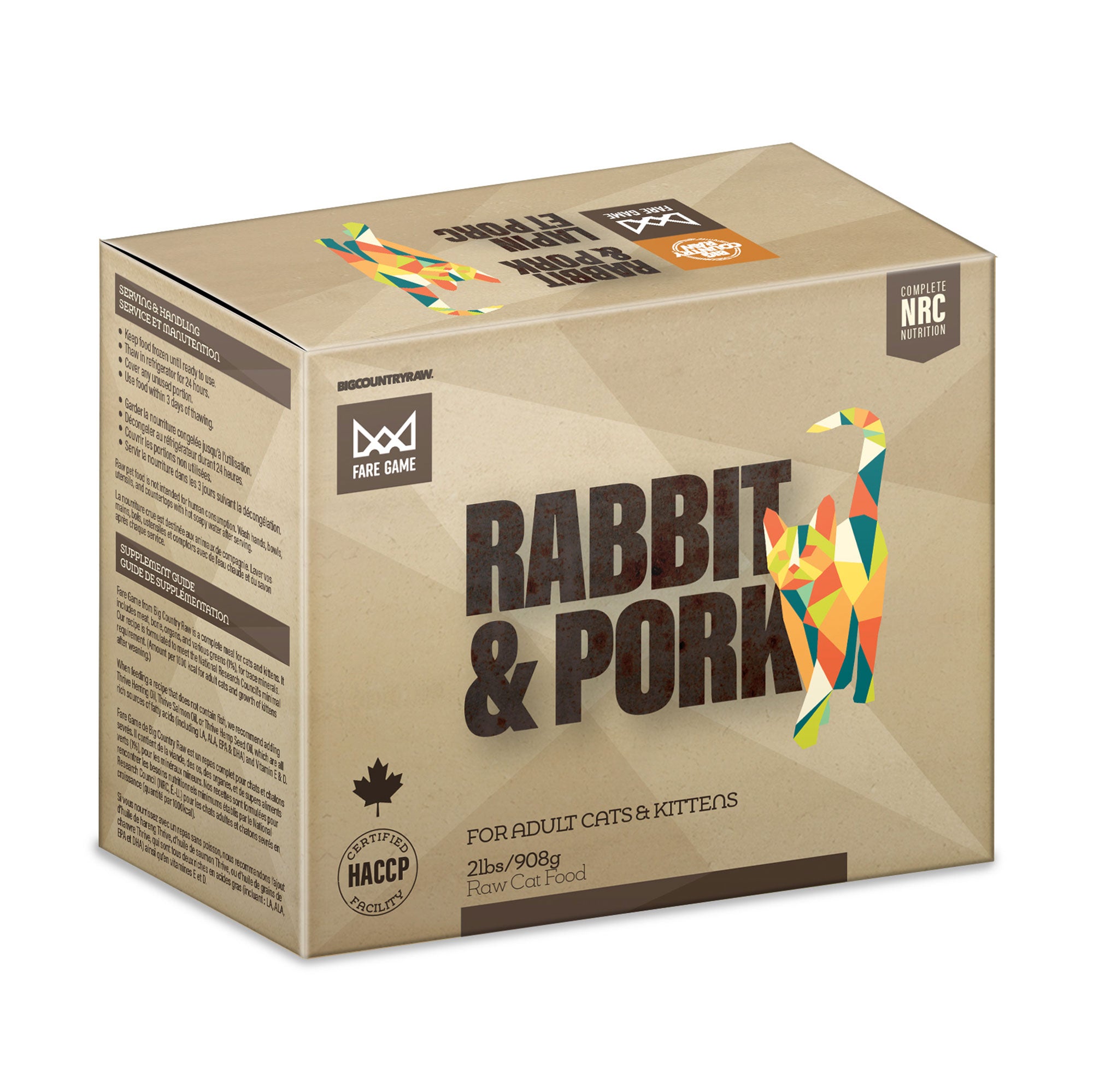Big Country Raw | Fare Game | Rabbit with Pork (2lb) | Raw Cat Food Near Me Toronto | ARMOR THE POOCH
