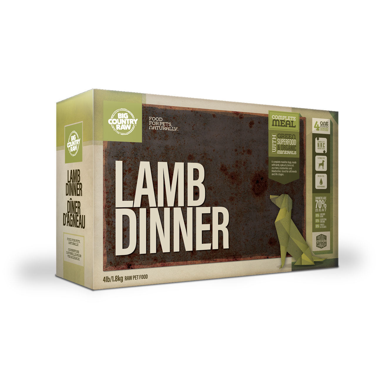 Big Country Raw - Lamb Dinner Carton (4lb) - Raw Dog Food Toronto