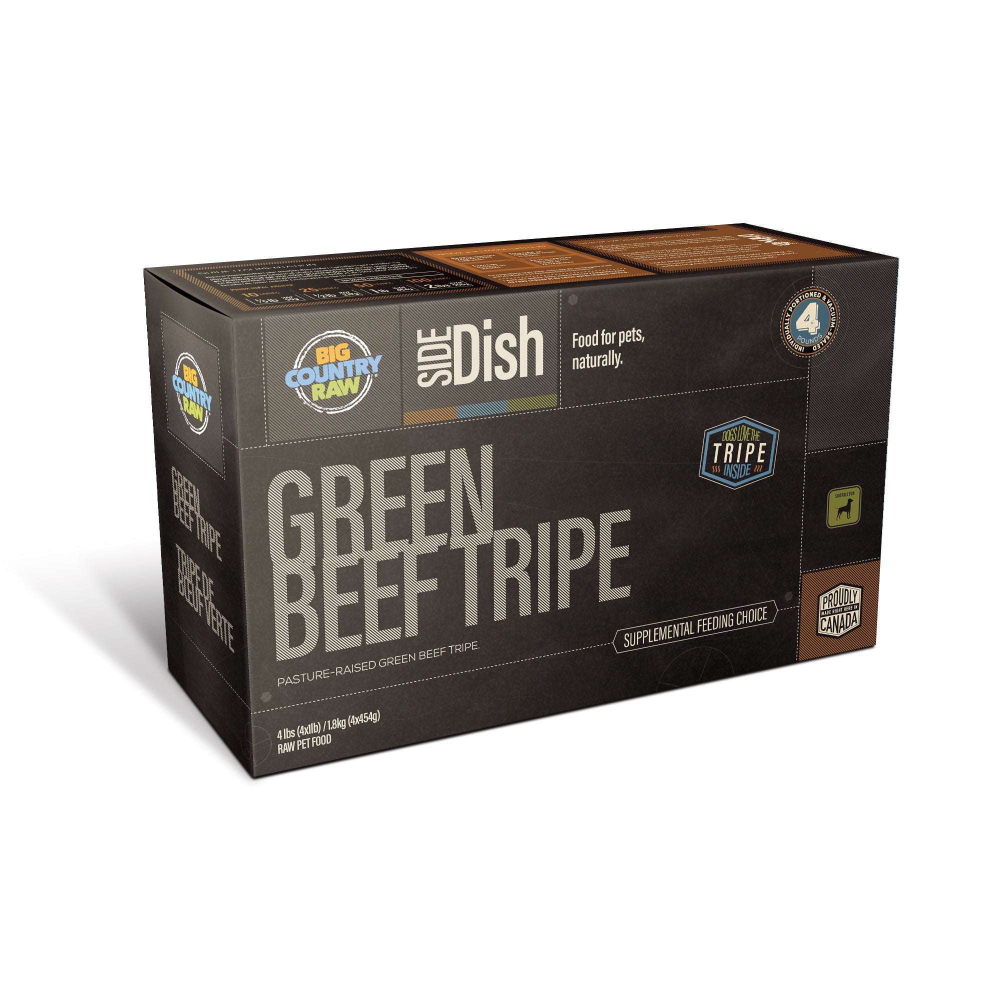 Big Country Raw - Pure Beef Tripe Carton (4lb) - Frozen Product