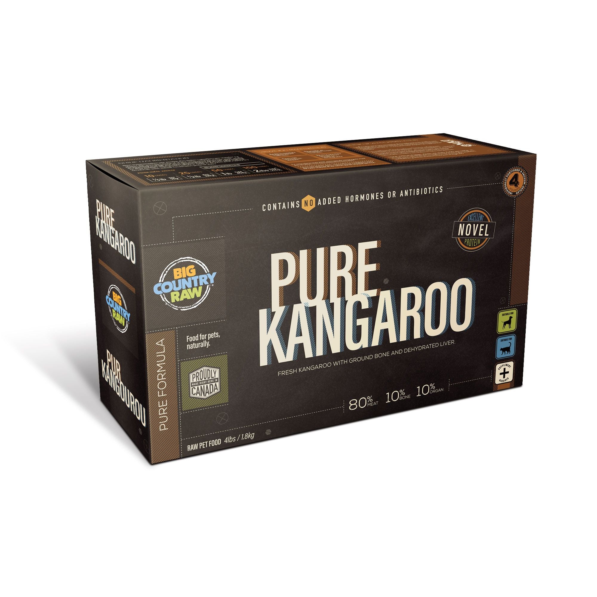 Big Country Raw - Pure Kangaroo Carton (4lb) - Frozen Product