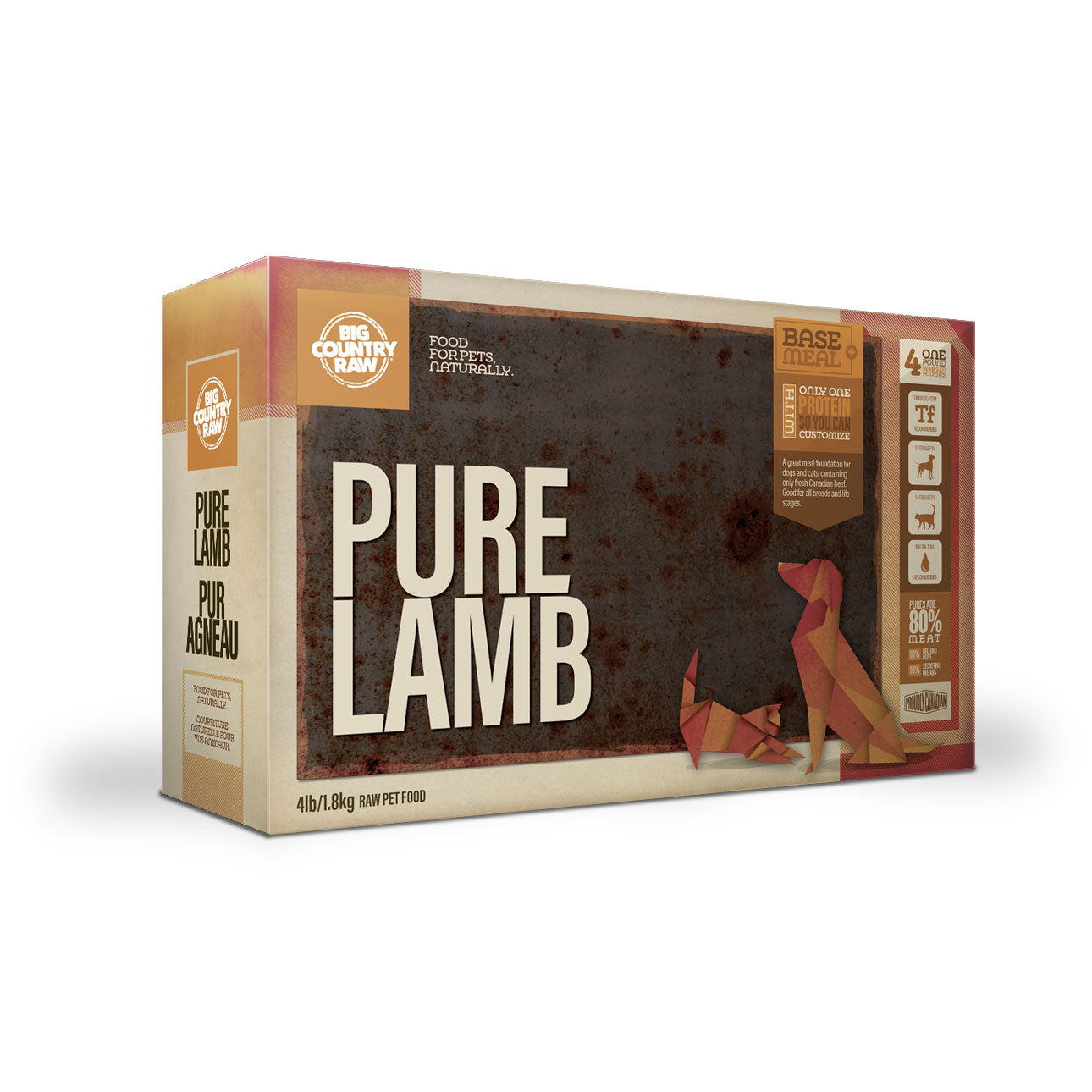 Big Country Raw - Pure Lamb Carton (4lb) | Raw Cat Food Toronto