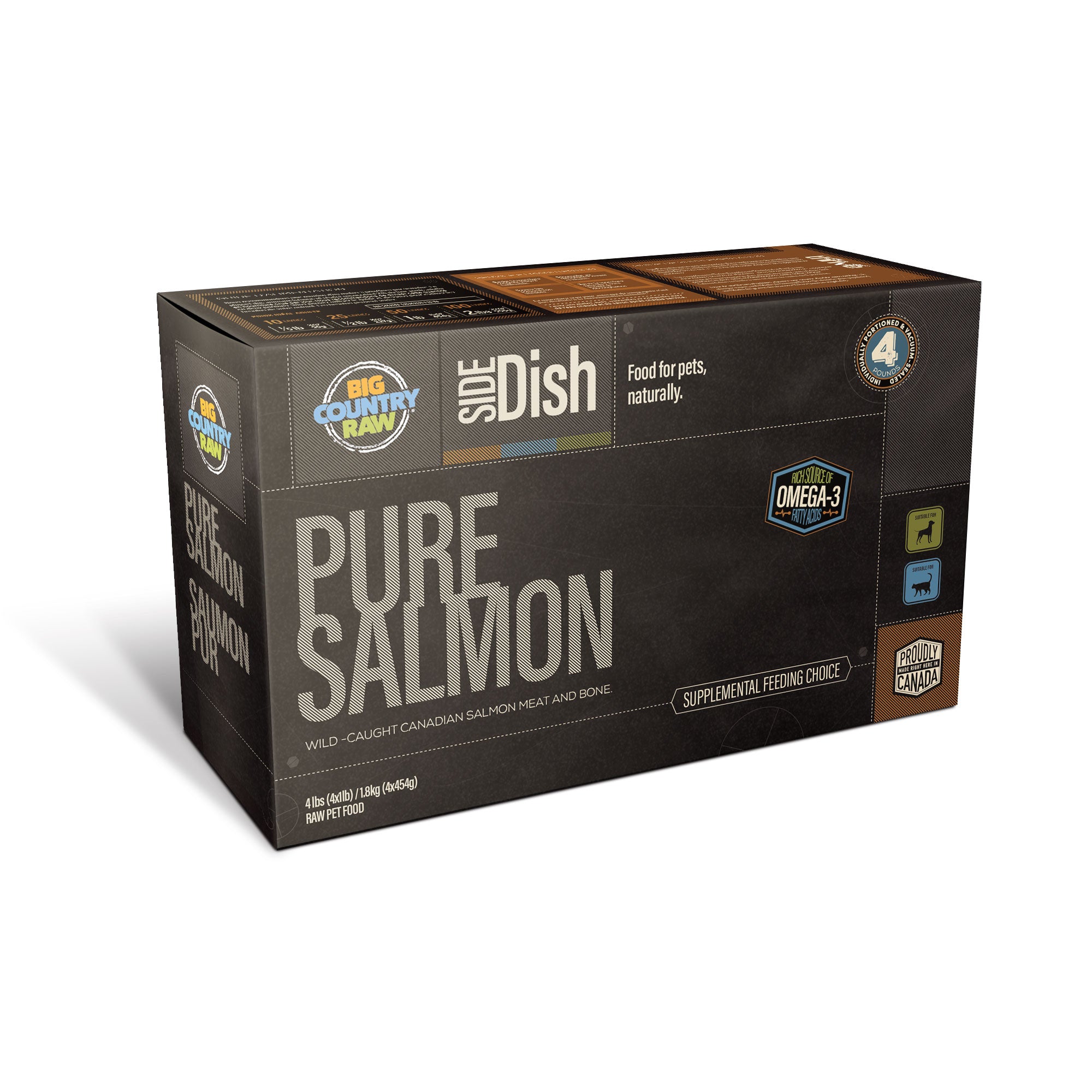 Big Country Raw - Pure Salmon Carton (4lb) - Frozen Product